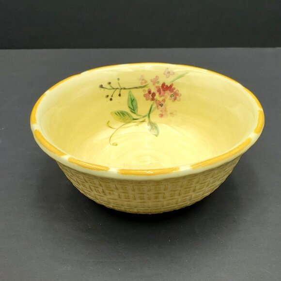 Pfaltzgraff Silk Rose Soup Cereal Bowls Textured Floral Cream Bowls - Picture 2 of 7